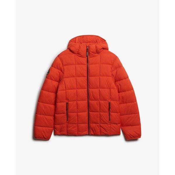 Kurtka puchowa Superdry Fuji Lite. Zielone kurtki Superdry, l, bez wzorów, z materiału, z kapturem. Za 516.55 zł.