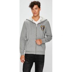 Trussardi Jeans - Bluza. Szare bluzy z kapturem TRUSSARDI JEANS, m, z aplikacjami, z bawełny, z kapturem. W wyprzedaży za 269.90 zł.