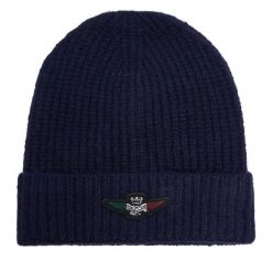 Czapka Aeronautica Militare. Niebieskie czapki zimowe Aeronautica Militare, bez wzorów. Za 179.99 zł.