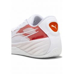 Buty koszykarskie All-Pro NITRO Team PUMA White For All Time Red. Białe buty do koszykówki Puma, bez zapięcia, do koszykówki. W wyprzedaży za 511.50 zł.