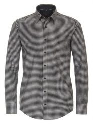 CASAMODA Koszula - Casual fit - w kolorze czarno-szarym rozmiar: L. Czarne koszule CASAMODA, l, bez wzorów, z bawełny, bez kołnierzyka, bez ramiączek. Za 86.99 zł.