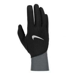 Męskie Rękawiczki Do Biegania Pacer Midweight. Czarne rękawiczki Nike, bez wzorów. Za 246.99 zł.