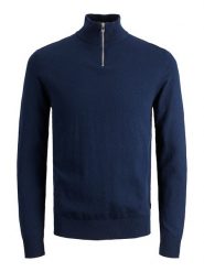 Jack & Jones Sweter "Emil" w kolorze granatowym rozmiar: XL. Niebieskie swetry nierozpinane Jack & Jones, xl, bez wzorów, z bawełny, bez kołnierzyka, bez ramiączek. Za 104.89 zł.