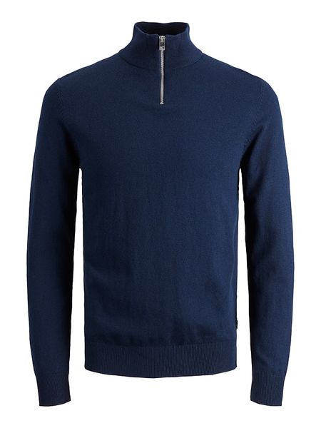 Jack & Jones Sweter "Emil" w kolorze granatowym rozmiar: XL. Niebieskie swetry nierozpinane Jack & Jones, xl, bez wzorów, z bawełny, bez kołnierzyka, bez ramiączek. Za 104.89 zł.