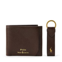 Zestaw portfel i brelok Polo Ralph Lauren. Brązowe portfele Polo Ralph Lauren, bez wzorów. Za 769.99 zł.