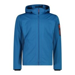 Kurtka męska turystyczna CMP 39A5027. Niebieskie kurtki softshell CMP, l, bez wzorów, z softshellu, z kapturem. Za 329.99 zł.
