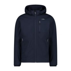 Kurtka męska turystyczna CMP 3A01787N. Niebieskie kurtki CMP, l, bez wzorów, z softshellu, z kapturem. W wyprzedaży za 328.99 zł.