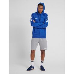 Bluza z kapturem sportowa męska Hummel Go Cotton Zip Hoodie. Niebieskie bluzy z kapturem Hummel, m, bez wzorów, z kapturem. Za 190.00 zł.