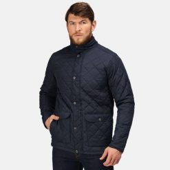 Męska Kurtka Pikowana Ocieplana Tyler. Niebieskie kurtki Regatta, l, bez wzorów, z materiału, bez kaptura. Za 214.99 zł.