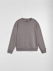 Bluza crewneck comfort fit z domieszką bawełny - szary. Szare bluzy bez kaptura Sinsay, l, bez wzorów, z bawełny, bez kaptura. Za 29.99 zł.