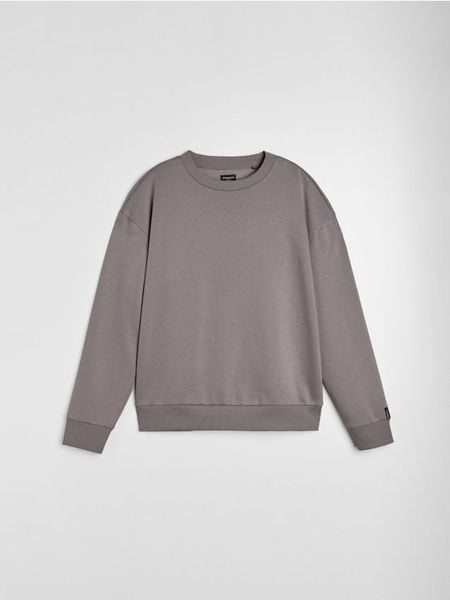 Bluza crewneck comfort fit z domieszką bawełny - szary. Szare bluzy bez kaptura Sinsay, l, bez wzorów, z bawełny, bez kaptura. Za 29.99 zł.
