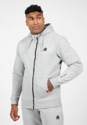 Leon Bluza z kapturem zapinana na suwak - Szary. Szare bluzy z kapturem GORILLA WEAR, l, bez wzorów, z bawełny, z kapturem. Za 356.00 zł.