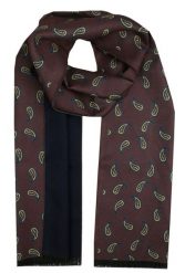 Elegancki Szalik Bawełniany - Alties - Paisley na Brązowym Tle. Brązowe szaliki Alties, bez wzorów, z bawełny. Za 99.00 zł.
