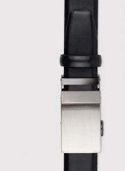 PAKO LORENTE - Czarny pasek męski z automatyczną klamrą. Czarne paski Pako Lorente, bez wzorów, ze skóry, eleganckie. Za 149.99 zł.