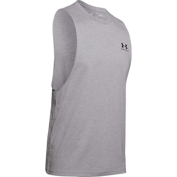 Bezrękawnik Under Armour Ua Left Chest Cut Off Tank Dorośli. Szare kamizelki sportowe Under Armour, s, bez wzorów, z bawełny, bez kaptura. Za 212.99 zł.