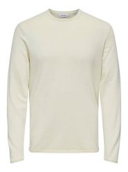 ONLY & SONS Sweter w kolorze beżowym rozmiar: M. Brązowe swetry nierozpinane Only & Sons, m, bez wzorów, z bawełny, bez kołnierzyka, bez ramiączek. Za 74.99 zł.