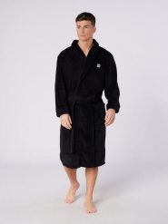 DKNY Szlafrok w kolorze czarnym rozmiar: XL. Czarne szlafroki DKNY, xl, bez wzorów, bez ramiączek, bez kaptura. Za 84.01 zł.