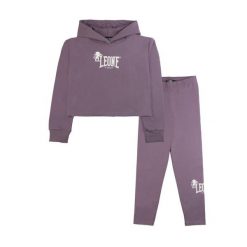 Zestaw zimowy Leone 1947 Lavender Mädchen, bluza z kapturem i legginsy. Fioletowe bluzy z kapturem LEONE 1947 APPAREL, m, bez wzorów, z bawełny, na fitness i siłownię. W wyprzedaży za 96.62 zł.