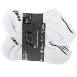 Skarpetki sportowe dla dorosłych 6pk Core Lowcut Md Socks. Białe skarpetki sportowe Skechers, bez wzorów, z materiału. Za 89.99 zł.