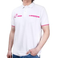 Koszulka męska sportowa Polo U.S. POLO ASSN. Białe koszulki polo U.S. Polo Assn., m, bez wzorów, bez kołnierzyka, bez ramiączek. W wyprzedaży za 99.00 zł.