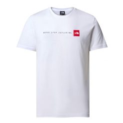 Koszulka sportowa męska The North Face Never Stop Exploring. Białe t-shirty sportowe The North Face, bez wzorów, bez ramiączek, trekkingowe. Za 228.00 zł.