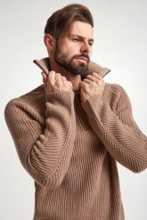 Sweter męski wełniany Brunor JOOP!. Swetry nierozpinane JOOP!, l, bez wzorów, z wełny, bez kołnierzyka, bez ramiączek. W wyprzedaży za 611.32 zł.