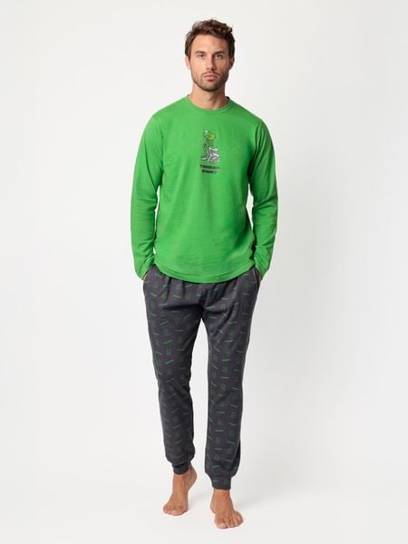 Disney Piżama "Disney" w kolorze zielono-czarnym rozmiar: L. Czarne piżamy Disney, l, bez wzorów, z bawełny, bez ramiączek. Za 165.99 zł.