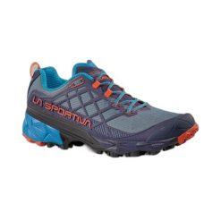 Buty do biegania La Sportiva Akyra II. Szare buty turystyczne La Sportiva, z aplikacjami, bez zapięcia, do biegania. Za 813.75 zł.
