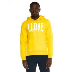 Leone 1947 Apparel Bluzy z kapturem męskie. Żółte bluzy LEONE 1947 APPAREL, m, bez wzorów, z bawełny, z kapturem. Za 147.31 zł.