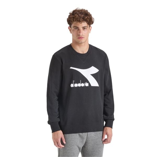 Bluza męska DIADORA SWEATSHIRT CREW CHROMIA. Czarne bluzy Diadora, m, bez wzorów, bez kaptura. Za 99.99 zł.