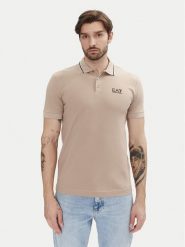 EA7 Emporio Armani Polo 8NPF16 PJVUZ U6155 Beżowy Slim Fit. Brązowe koszulki polo EA7 Emporio Armani, m, bez wzorów, z bawełny, bez kołnierzyka, bez ramiączek. Za 219.99 zł.