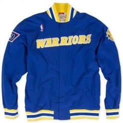 Kurtka Golden State Warriors nba authentic. Niebieskie kurtki Mitchell & Ness, bez wzorów, bez kaptura. Za 597.00 zł.
