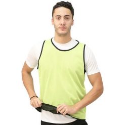 Kamizelka treningowa dwustronna unisex, czarno-żółta fluorescencyjna. Żółte kamizelki sportowe 55PROTEC, uniwersalny, bez wzorów, bez kaptura, na fitness i siłownię. Za 133.99 zł.
