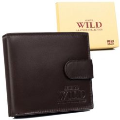 Portfel męski skórzany N992L-P-SCR D.Brown. Brązowe portfele Always Wild, bez wzorów. Za 37.99 zł.
