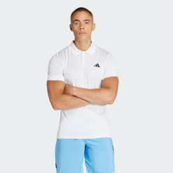 Koszulka Tennis FreeLift Polo. Białe koszulki polo Adidas, l, bez wzorów, z materiału, bez kołnierzyka, bez ramiączek. Za 299.00 zł.