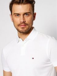 Tommy Hilfiger Polo 1985 MW0MW17770 Biały Regular Fit. Białe koszulki polo Tommy Hilfiger, m, bez wzorów, z bawełny, bez kołnierzyka, bez ramiączek. Za 249.99 zł.