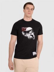 4F T-shirt regular z nadrukiem siatkarskim męski - czarny XL. Czarne t-shirty sportowe 4F, bez wzorów, z bawełny, bez ramiączek, do siatkówki. W wyprzedaży za 39.99 zł.