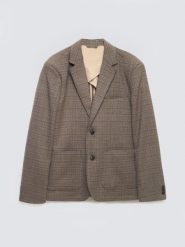 Marynarka męska z dodatkiem wełny w kratę brązowa Branson 803. Brązowe garnitury BIG STAR, do pracy, l, bez wzorów, z jeansu. Za 359.99 zł.