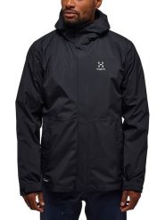 Haglöfs Kurtka funkcyjna "Gran 3-in-1 Proof" w kolorze czarnym rozmiar: M. Czarne kurtki outdoor i hardshell Haglöfs, m, bez wzorów, bez kaptura. Za 683.95 zł.
