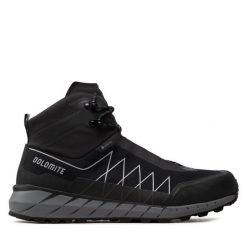 Trekkingi Dolomite. Czarne botki sznurowane Dolomite, bez wzorów, z gore-texu, bez obcasa, bez zapięcia. Za 759.99 zł.