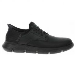 Buty do chodzenia męskie Skechers Garza Gervin Blac. Czarne buty sportowe casual Skechers, bez wzorów, z gumy, bez zapięcia. Za 349.99 zł.