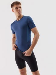 4F Legginsy krótkie treningowe szybkoschnące męskie - czarne M. Czarne legginsy długie sportowe 4F, l, bez wzorów, z dzianiny, do biegania. W wyprzedaży za 49.99 zł.