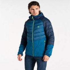 Kurtka turystyczna hybrydowa męska Mountain Series. Niebieskie kurtki Dare 2B, m, bez wzorów, bez kaptura. W wyprzedaży za 189.99 zł.