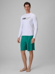 4F Spodenki plażowe boardshorty z filtrem UPF50+ męskie - turkusowe XXL. Niebieskie szorty 4F, m, bez wzorów, ze skóry, wakacyjne. Za 129.99 zł.