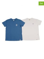 The Time of Bocha Koszulki (2 szt.) w kolorze granatowym i białym rozmiar: S. Białe bezrękawniki The Time of Bocha, s, bez wzorów, z bawełny, bez kołnierzyka, bez ramiączek. Za 86.99 zł.