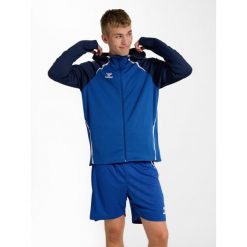 Zapinana na zamek bluza dresowa z kapturem Hummel Lead 2.0. Niebieskie bluzy z kapturem Hummel, bez wzorów, z dresówki, z kapturem. Za 273.80 zł.