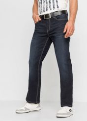 Dżinsy regular fit, o kroju bootcut. Niebieskie jeansy bonprix, m. Za 142.99 zł.