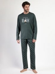 Disney Piżama "Disney" w kolorze ciemnozielonym rozmiar: M. Zielone piżamy Disney, m, bez wzorów, z bawełny, bez ramiączek. Za 165.99 zł.