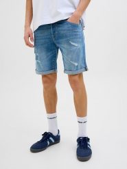 Jack & Jones Szorty dżinsowe "Rick" w kolorze niebieskim rozmiar: S. Niebieskie szorty Jack & Jones, s, z aplikacjami, z jeansu, klasyczne. Za 96.95 zł.
