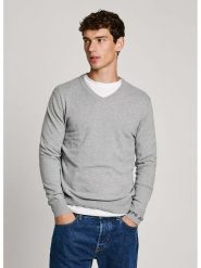 Pepe Jeans Sweter "New Andre" w kolorze szarym rozmiar: XS. Szare swetry nierozpinane Pepe Jeans, xs, bez wzorów, z bawełny, bez kołnierzyka, bez ramiączek. Za 212.45 zł.